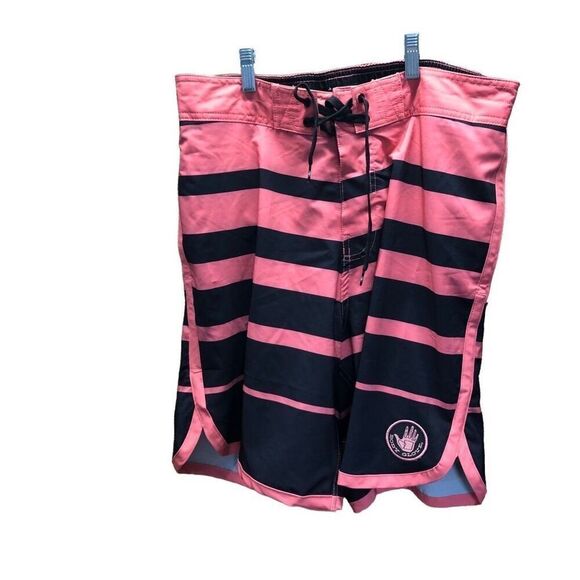 Body Glove Swim Trunks Black Bright Salmon Size L/34 (Large) - Picture 1 of 4
